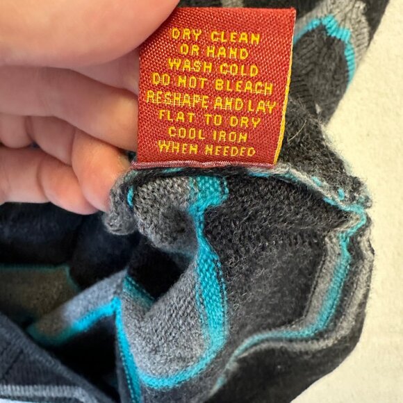 Krimson Klover 100% Merino Wool Chevron Knit Pull On Skirt Size M Short Gray - Picture 7 of 10